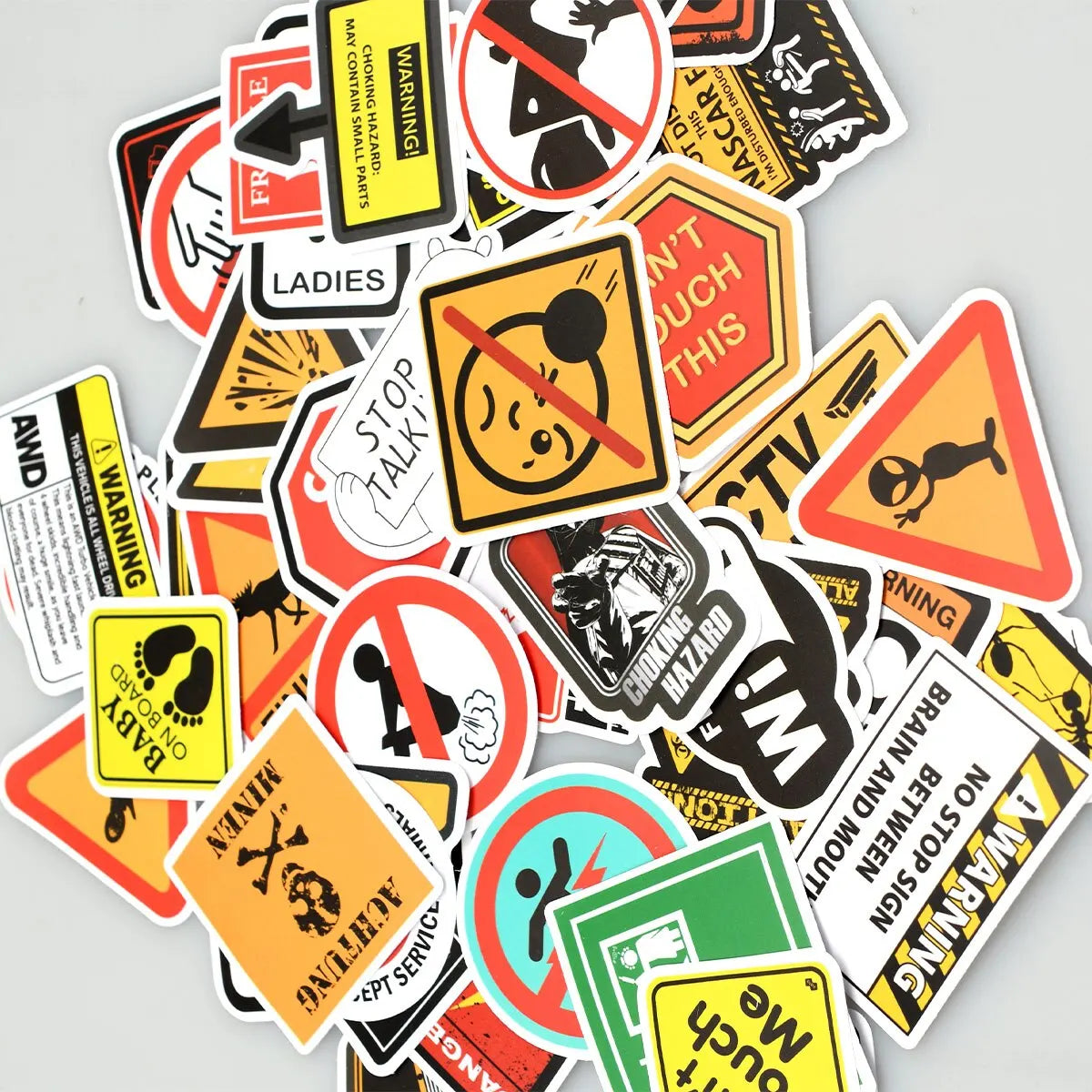 Sticker - 100pcs Cartoon Cool Warning Stickers